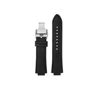 Srndsydak Adatto for Tissot PRX T137.407/T137.410 Super Player Orologio for orologio in gomma siliconica Nylon 26x12mm(Black Folding)