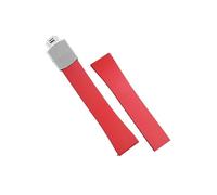 Srndsydak Cinturino for orologio in fluorogomma da 18mm 19mm 20mm 21mm 22mm adatto for Rolex Day-Date/Deepsea/Submariner(Red,20mm)