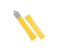 Srndsydak Cinturino for orologio in fluorogomma da 18mm 19mm 20mm 21mm 22mm adatto for Rolex Day-Date/Deepsea/Submariner(Yellow,21mm)