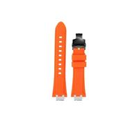 Srndsydak Cinturino for orologio in gomma siliconica adatto for Maurice Lacroix Aikon AI6008 6007 6038(Orange-black Folding,For AI6008)