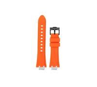 Srndsydak Cinturino for orologio in gomma siliconica adatto for Maurice Lacroix Aikon AI6008 6007 6038(Orange-black pin buckle,For AI1018)
