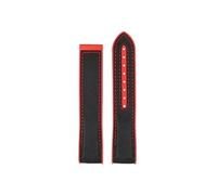 Srndsydak Cinturino for orologio in nylon e gomma curvato da 20mm 21mm 22mm, Adatto for Omega Seamaster 300 Ocean Planet(Black red no buckle,20mm)