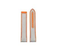 Srndsydak Cinturino for orologio in nylon e gomma curvato da 20mm 21mm 22mm, Adatto for Omega Seamaster 300 Ocean Planet(Silver grey Orange no buckle,21mm)