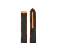 Srndsydak Cinturino for orologio in nylon e gomma curvato da 20mm 21mm 22mm, Adatto for Omega Seamaster 300 Ocean Planet(Black orange no buckle,21mm)