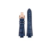 Srndsydak Cinturino for orologio in pelle adatto for Maurice Lacroix AIKON Al6008 AI6038 6058 interfaccia in acciaio inossidabile(Blue-Rose gold folding)