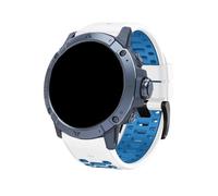 Srndsydak Cinturino sportivo bicolore in silicone morbido e traspirante da 22mm 26mm, adatto for COROS VERTIX/VERTIX 2S 2(White Blue,26mm)