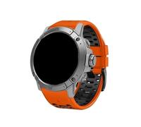 Srndsydak Cinturino sportivo bicolore in silicone morbido e traspirante da 22mm 26mm, adatto for COROS VERTIX/VERTIX 2S 2(Orange Black,22mm)