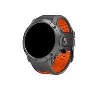Srndsydak Cinturino sportivo bicolore in silicone morbido e traspirante da 22mm 26mm, adatto for COROS VERTIX/VERTIX 2S 2(Carbon Gray Orange,26mm)