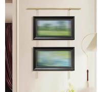 SRNSAEB Kit per Appendere i Quadri System di Sospensione per gallerie d'Arte da Parete in Ottone, Resistente, Kit di binari per Esposizione di Foto Regolabili, Soggiorno, Ufficio(200cm/80in)