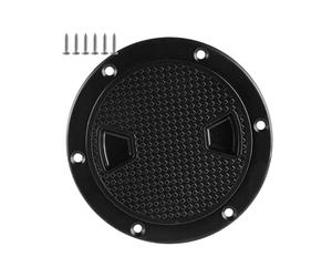 SRNSAEB Portello Barca Portello di Ispezione per Botola di Stoccaggio per Barche Rotondo, Portello di Accesso Marino Impermeabile Piccolo, Yacht Skiff Barca A Vela Camper(Black,14.2cm (5 3/5in))