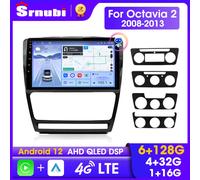 Srnubi 2 Din per Skoda Octavia 2 A5 2008 2009 2010 2011 2012 2013 Android 11 Carplay Autoradio Lettore multimediale GPS Stereo DVD T3L plus-Fan-Camera
