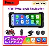 Srnubi 5/6.86 pollici Moto Portatile DVR Wireless Carplay Android Auto Specchio Link Display IP67 Impermeabile 5.0 BT di Navigazione