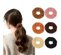 Srotmirw 6 elastici in lana per donne e ragazze, elastici alla moda retrò, nessun danno per capelli ricci spessi e sottili, per feste scolastiche e vita quotidiana