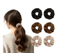 Srotmirw Elastici per capelli in seta, per donne e ragazze, 6 pezzi, grandi, elastici, alla moda, in raso, nessun danno per capelli ricci spessi e sottili, per feste scolastiche e vita quotidiana