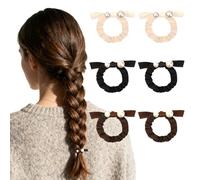 Srotmirw Elastici per capelli in seta perla, per donne e ragazze, 6 pezzi, elastici per capelli alla moda, in raso, con fiocco, nessun danno, per capelli ricci spessi e sottili, per feste scolastiche
