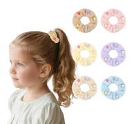 Srotmirw Graziosi elastici per capelli pelosi per donne e ragazze, 6 pezzi, elastici alla moda con decorazione a forma di amore, nessun danno per capelli ricci spessi e sottili, per feste scolastiche
