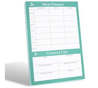 Srotmirw Green Leaf - Blocco note settimanale per pianificazione dei pasti, lista della spesa, per casa, cucina, dieta, shopping, organizzazione