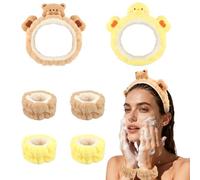 Srotmirw Set di 6 fasce per capelli e cinturini da polso per lavare il viso, accessori per capelli per donne e ragazze nella vita quotidiana