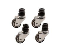 SROUPSUTKK 4 ruote girevoli for mobili con gambo filettato M8, in gomma da 1,5" freno, adatte a carrelli ripiani tubolari, carico 80 kg Ruote con cuscinetti(M8 type 1,M8x50MM)