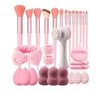 SROUPSUTKK Kit di strumenti for trucco professionale da 29 pezzi 13 pennelli, 12 spugne, spazzola for il lavaggio del viso, accessori for fascia e cinturino Strumenti per il trucco(A7)