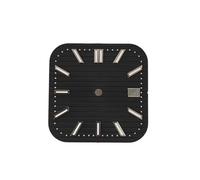 SROUPSUTKK Quadrante quadrato da 29,5 mm, quadrante argentato e lancette for luce verde, accessori for orologi for movimenti NH35/NH36