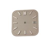 SROUPSUTKK Quadrante quadrato da 29,5 mm, quadrante argentato e lancette for luce verde, accessori for orologi for movimenti NH35/NH36