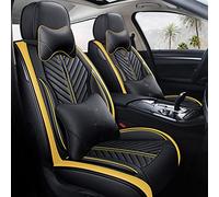 SRQORT Auto Copri-sedili Coprisedili Per Auto In Pelle 5d Per A1 A3 A4 A5 A6 A6l A7 A8 A8l(Black yellow,Luxury)