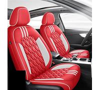 SRQORT Auto Copri-sedili Coprisedili Per Auto Personalizzati Per Mercedes W205 Classe C Set Completo Di Protezioni Per Coprisedili Anteriori E Posteriori(Rosso)
