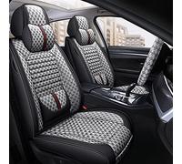 SRQORT Auto Copri-sedili Coprisedili Per Auto Set Completo Per SUV Berlina Tappetini Per Cuscini Universali Regolabili In Pelle Resistente A Cinque Posti(Grey,Luxury)