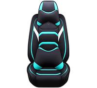 SRQORT Auto Copri-sedili Coprisedili Universali In Pelle Per Auto Per Fiat 500 Per Punto Per Tipo Per Freemont Per Bravo Per Panda(Nero Blu,Deluxe)