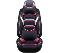 SRQORT Auto Copri-sedili Coprisedili Universali In Pelle Per Auto Per Fiat 500 Per Punto Per Tipo Per Freemont Per Bravo Per Panda(Black pink,Deluxe)