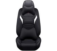 SRQORT Auto Copri-sedili Coprisedili Universali In Pelle Per Auto Per Fiat 500 Per Punto Per Tipo Per Freemont Per Bravo Per Panda(Black white,Deluxe)
