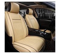 SRQORT Coprisedili per auto, per VW Passat, Polo, Golf, Tiguan, Jetta, Touareg, universali, in pelle sintetica 3D (beige, senza cuscino)