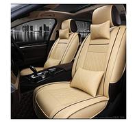 SRQORT Coprisedili per auto, per VW Passat, Polo, Golf, Tiguan, Jetta, Touareg, universali in pelle sintetica 3D (beige, con cuscino)