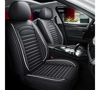 SRQORT Coprisedili universali per auto, per VW Passat B5, Polo, Golf, Tiguan, set completo (nero bianco)