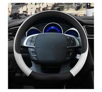 SRQORT Coprivolante Auto per Citroen DS4 DS 4 I II 2010~2022 Coprivolante per Auto in Pelle PU Antiscivolo Accessori per Auto Copertura Volante(D White)