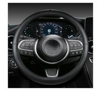 SRQORT Coprivolante Auto per Fiat per Doblo per Freemont per Bravo per Stilo Coprivolante in Microfibra per Auto in Pelle 38cm Accessori Auto Copertura Volante(Black O)