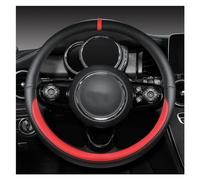 SRQORT Coprivolante Traspirante Coprivolante per Auto in Pelle Microfibra Accessori per Interni Automatici per Mini per Cooper R50 R55 R56 F57 Copertura Decorativa(Rosso)