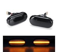 SRQORT Lampadina indicatore Per Nissan 350Z Per Micra Per Navara Per Note Luci posizione laterali a LED Indicatori direzione Luci dinamiche color ambra(Smoked Normal Amber)