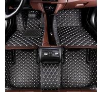 SRQORT Tappetini Macchina per Opel per Zafira B 2005-2014 Tappetini Auto Tappetini Auto Personalizzati Tappetini Auto Antiscivolo in Similpelle Accessori Interni Tappetini Moquette(Black-Beige)