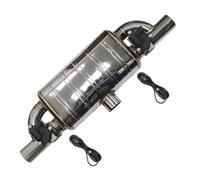 SRQORT Terminali di Scarico per Auto Silenziatori Elettrici con Valvola Variabile per Tubo di Scarico Pulsante di Controllo Remoto Forma A T Universale Uno in Due Fuori Terminale Scarico Auto(76MM)