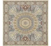 SRTJURFG Antiscivolo Lavabile Tappeto Quadrato Regionale, Motivo floreale vintage Tappeto Soggiorno Cameretta Divano Corridoio Sala Pranzo, 90 x 90 cm