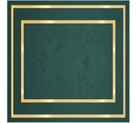 SRTJURFG Tappeti Quadrato Stile Moderno Bordo verde e giallo astratto Soggiorno Camera da Letto Computer Sedia Cuscino, 80 x 80 cm