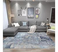 SRTJURFG Tappeto Quadrato Designer Grandi Dimensioni Soggiorno Antiscivolo Tappeto Disegno astratto blu-grigio Camera Salotto Office Camera da Letto, 200 x 200 cm