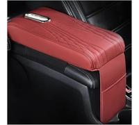 SRTMIRJJ Cuscino Bracciolo Auto per Hyundai New Santa Fe 2006-2010, Schiuma Memoria Bracciolo Box Mat, Protezione Console Centrale in Pelle con Scatola Fazzoletti,Red-Small