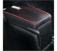 SRTMIRJJ Cuscino Bracciolo Auto per Mazda CX7 2008-2014, Schiuma Memoria Bracciolo Box Mat, Protezione Console Centrale in Pelle con Scatola Fazzoletti,Black Red-Small
