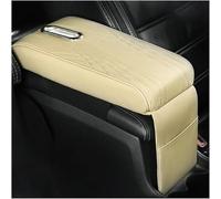 SRTMIRJJ Cuscino Bracciolo Auto per VW Polo MK5 6R/6C 2009-2017, Schiuma Memoria Bracciolo Box Mat, Protezione Console Centrale in Pelle con Scatola Fazzoletti,Beige-Small