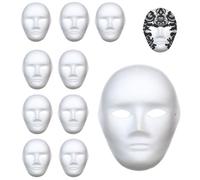 SRTSTR 10 Pezzi Maschera Bianca da Dipingere Maschere Carnevale da Colorare di Carta Maschere Teatro Bianche Neutra Maschera Verniciabili per Adulti e Bambini Cosplay Halloween Party