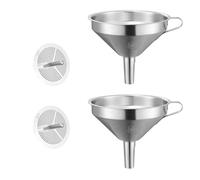 SRTSTR 2 Pezzi Imbuto Cucina, Imbuto Acciaio Inox, Imbuto con Filtro, Imbuto in Acciaio con Filtro Imbuto Olio Cucina Imbuti in Metallo Acciaio Inossidabile per Filtrare Liquori (11cm)
