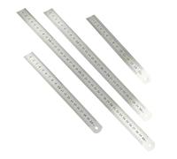 SRTSTR 4 Pezzi Righello in Acciaio Inossidabile - Set di Misura Scala a Doppia Faccia 15cm 20cm 30cm 40cm - Precisione per Ingegneria, Insegnamento, Offi